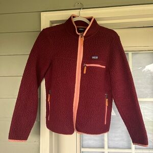 Patagonia Maroon Fleece with Peach Trim